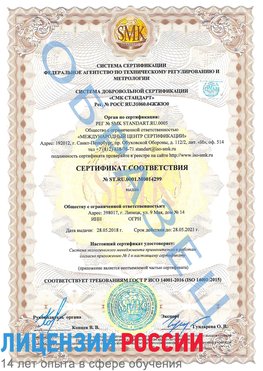 Образец сертификата соответствия Прохладный Сертификат ISO 14001